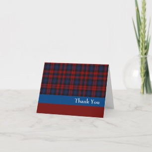Red and Blue Clan MacLachlan Thank You Card