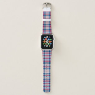Red and Blue Classic Plaid Apple Watch Band
