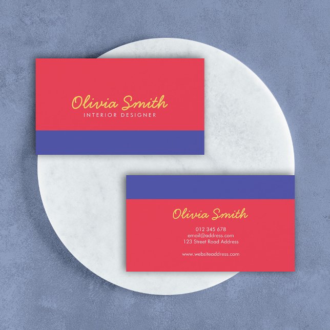 Red and Blue Color Block Modern Business Card (Creator Uploaded)