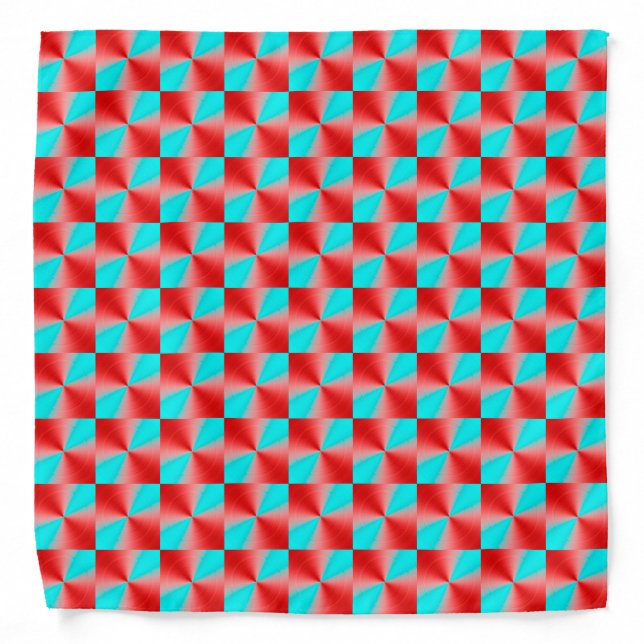 Red and Blue Cool Simple Pattern Bandana (Front)