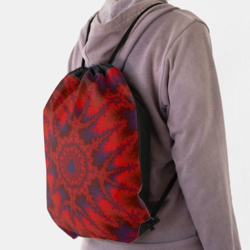 Red and Blue Core Drawstring Bag