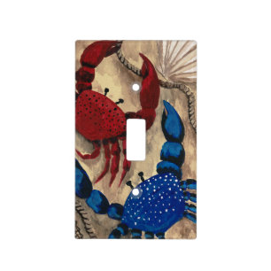 Red and Blue Crab Light Switch Cover