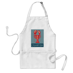 Red and Blue Crawfish Adult Apron