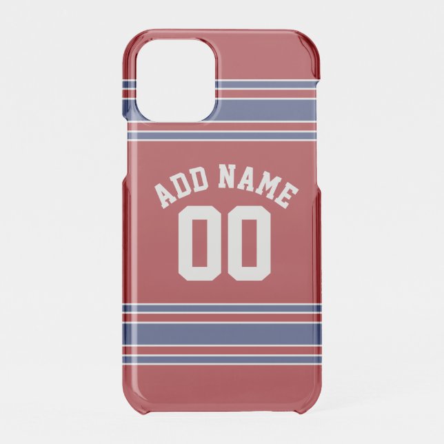 Red and Blue Custom Sports Jersey Uncommon iPhone Case (Back)