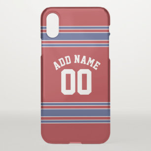 Red and Blue Custom Sports Jersey iPhone XS Case