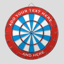 Red and Blue Dartboard with custom text
