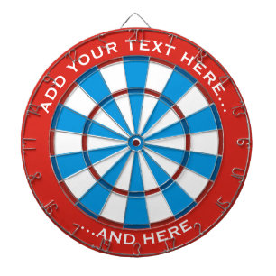 Red and Blue Dartboard with custom text