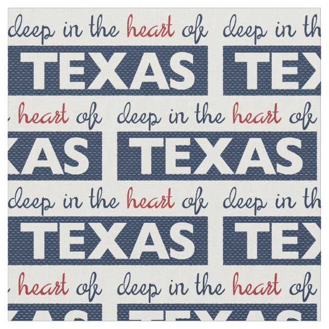 Red and Blue Deep in the Heart of Texas Fabric (Close Up)