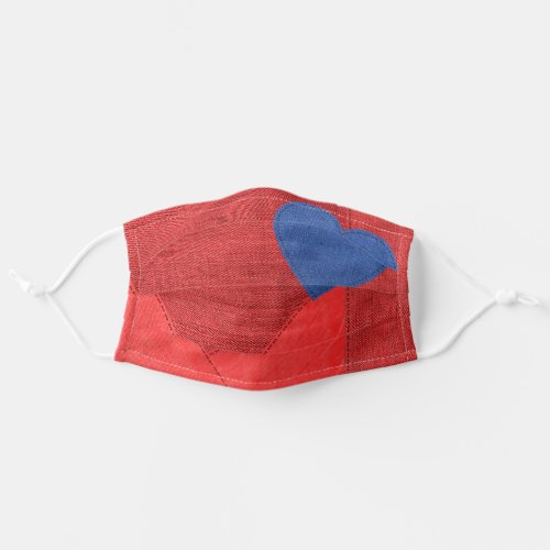 Red and Blue Denim Adult Cloth Face Mask