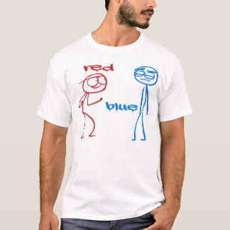 Red and Blue - Dick Figures Funny T-Shirt