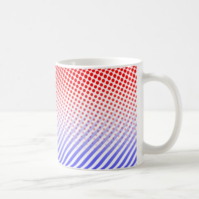 Red and Blue Dots and Stripes Coffee Mug (Right)