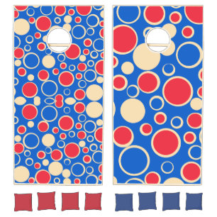 Red And Blue Dots Cornhole Set