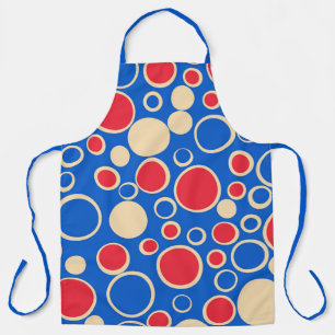 Red And Blue Dots On Blue  Apron