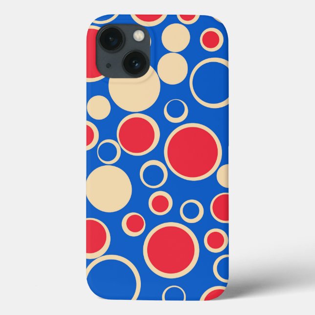 Red And Blue Dots On Blue  Case-Mate iPhone Case (Back)
