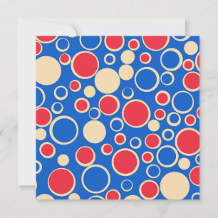 Red And Blue Dots On Blue Holiday Card