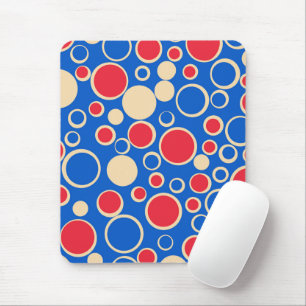Red And Blue Dots On Blue  Mouse Pad