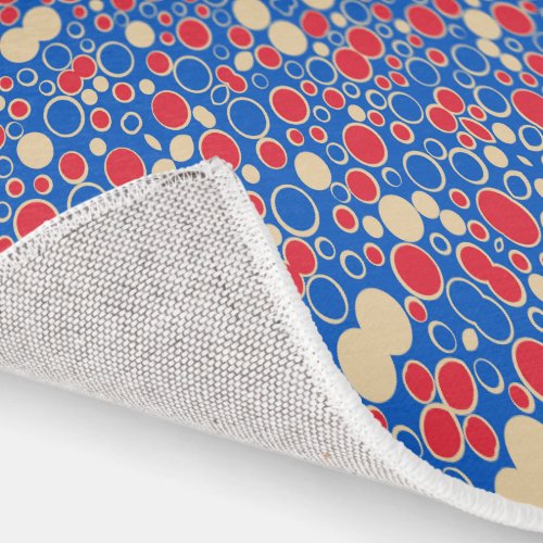 Red And Blue Dots On Blue  Rug
