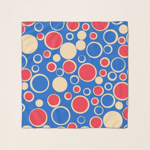 Red And Blue Dots On Blue  Scarf