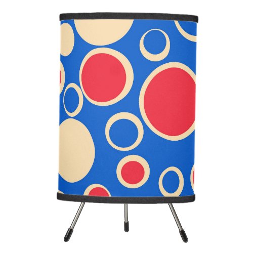 Red And Blue Dots On Blue  Tripod Lamp
