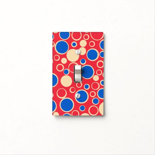 Red And Blue Dots On Red  Light Switch Cover