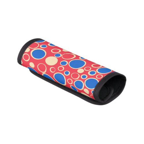 Red And Blue Dots On Red  Luggage Handle Wrap