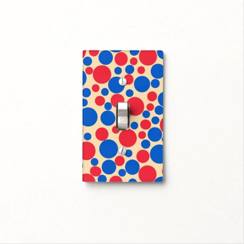 Red And Blue Dots On Tan  Light Switch Cover