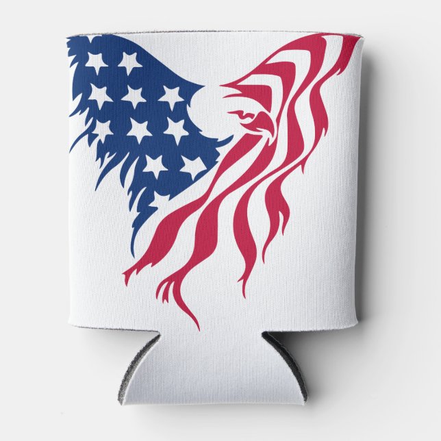 Red and Blue Eagle  Can Cooler (Front)