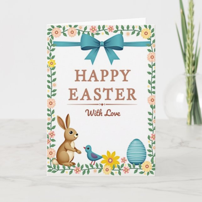 Red And Blue Easter Card (Front)