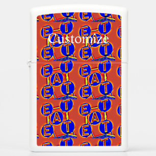 red and blue eat sign Thunder_Cove Zippo Lighter
