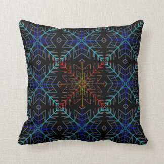 Red and Blue Flakes Throw Pillow