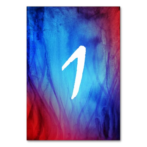 Red and Blue Flame Table Number Card Template