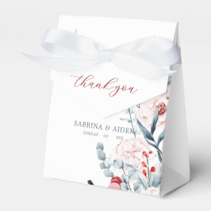 Red And Blue Flower Floral Wedding Favor Boxes