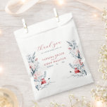 Red And Blue Flower Floral Wedding Thank You Favor Bag<br><div class="desc">The favor bag features a charming floral design with red and blue flowers. The text reads “Thank You for celebrating with us, ” followed by the couple's name along with the event date. This elegant favor bag is perfect for weddings, offering a sophisticated way to thank guests for their attendance....</div>