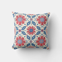 Red and Blue Flower Pattern