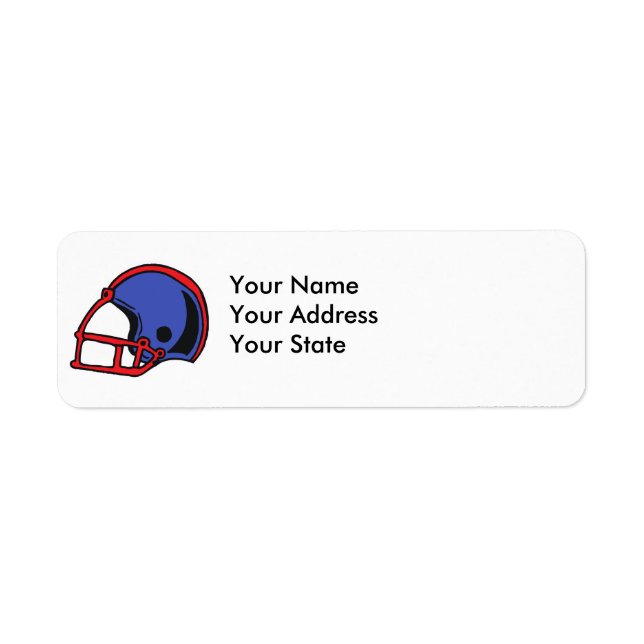red and blue football helmet graphic label (Front)