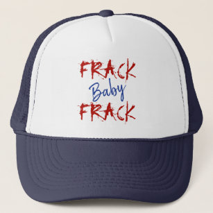 Red and Blue Frack Baby Political  Trucker Hat