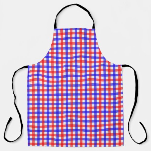 Red And Blue Gingham Mini Check Apron