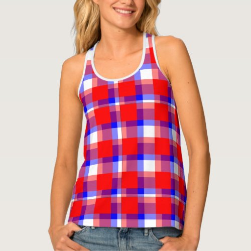 Red and Blue Gingham Tank Top