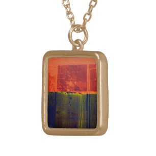 Red and Blue Gold Plated Necklace