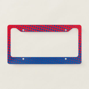 Red And Blue Gradient Polka Dot License Plate Frame