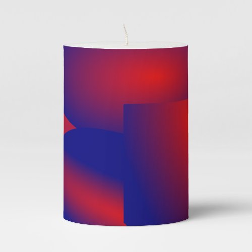 Red and Blue gradients 3 x 4 Pillar Candle