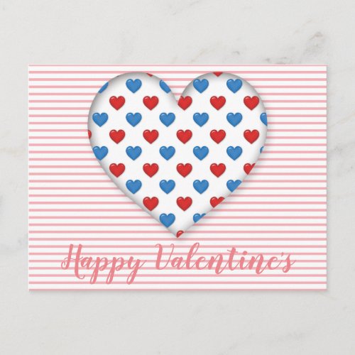 Red and Blue Heart Postcard