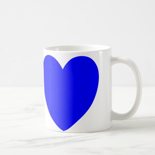 Red And Blue Hearts, Abstract Art Print Coffee Mug (Right)