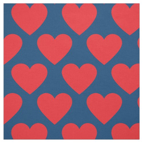 Red and Blue Hearts Fabric
