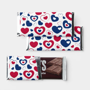 Red and Blue Hearts Hershey Bars