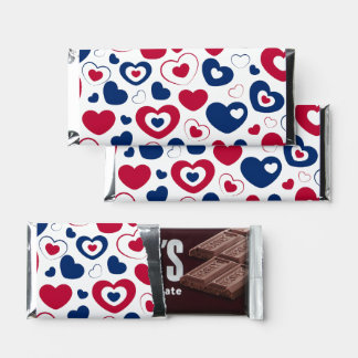 Red and Blue Hearts Hershey Bars