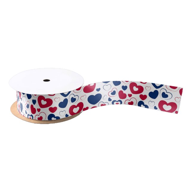Red and Blue Hearts Ribbon (Spool)