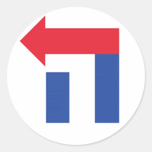 Red and Blue Hillary Hebrew Sticker