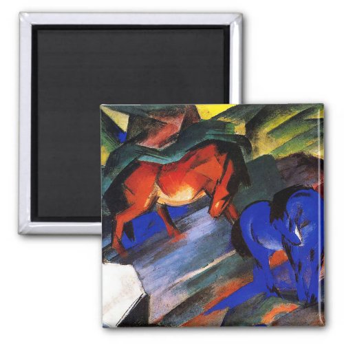 Red and blue horse by Franz Marc Magnet
