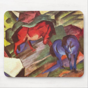 Red and Blue Horses Mousepad